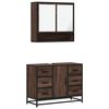 vidaXL 2 Piece Bathroom Furniture Set Brown Oak Engineered Wood