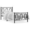 vidaXL Metal Bed Frame without Mattress with Footboard Black 90x190cm