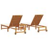 vidaXL Sun Lounger 3 pcs Brown 35 x 35 x 34cm Solid Acacia wood