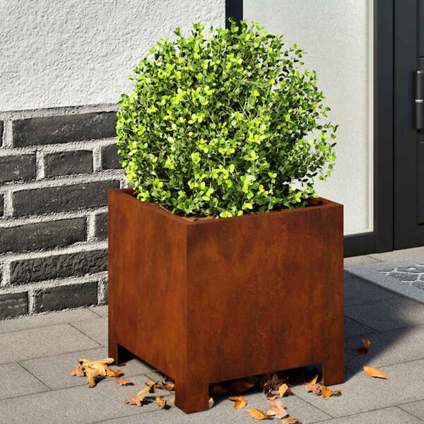 vidaXL Garden Planters 2 pcs 30x30x30 cm Weathering Steel