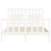 vidaXL Bed Frame without Mattress White Small Double Solid Wood Pine