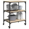 vidaXL Kitchen Trolley Sonoma Oak 60 x 41 x 76 cm Engineered Wood