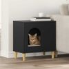 vidaXL Cat House Black 51 x 30 x 52 cm Engineered Wood