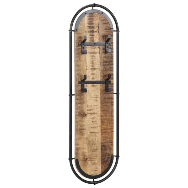 vidaXL Wall-mounted Coat Racks with 4 Hooks 2 pcs Solid Wood Rough Mango
