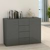 vidaXL Sideboard High Gloss Grey 88x30x65 cm Engineered Wood