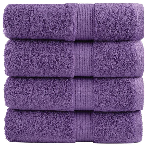 vidaXL Premium Guest Towels SOLUND 4 pcs Purple 30x50 cm 600 gsm