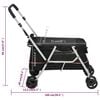 vidaXL Folding Dog Stroller Black 100x49x96 cm Linen Fabric