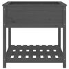 vidaXL Planter with Shelf Grey 82.5x82.5x81 cm Solid Wood Pine