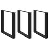 vidaXL Dining Table Legs U-Shaped 3 pcs Black 80x(72-73) cm Steel