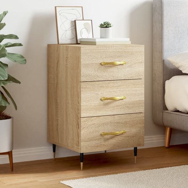 vidaXL Bedside Cabinet Sonoma Oak 40x40x66 cm Engineered Wood