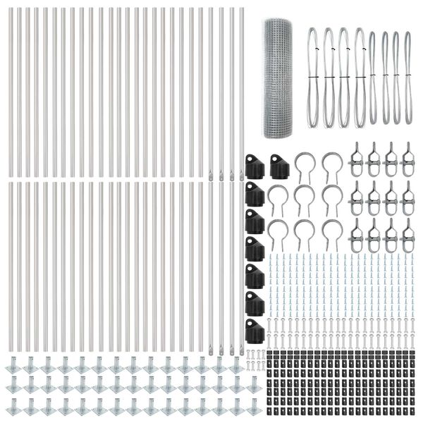 vidaXL Fence Post Silver 100 x 1 m (19 x 19 mm mesh) Steel