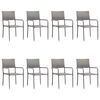 vidaXL 9 Piece Garden Dining Set Grey and Black Poly Rattan and Steel