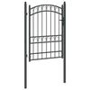 vidaXL Fence Gate with Lock Grey 170 x 100 cm Powder-coated steel