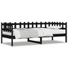 vidaXL Day Bed without Mattress Black 90x190 cm Single Solid Wood Pine