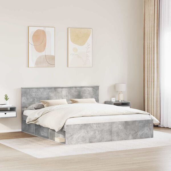 vidaXL Bed Frame with Headboard Concerte 200 x 200 cm Engineered wood