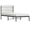 vidaXL Metal Bed Frame without Mattress with Headboard Black 90x190cm