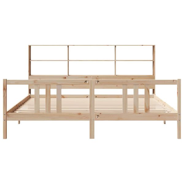 vidaXL Bookcase Bed without Mattress 200x200cm Solid Wood Pine