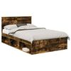 vidaXL Bed Frame Smoked Oak 120 x 200 cm Engineered wood