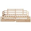 vidaXL Daybed with Trundle and Drawers without Mattress 80x200 cm