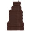 vidaXL 12 Piece Towel Set "FROGN" Brown 100% Cotton