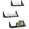 vidaXL Wall Shelf Wall-mounted with Storage 3 pcs Black Oak