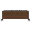 vidaXL Garden Planter with Wheels and 3 Pots Brown 107x32x38 cm Poly Rattan