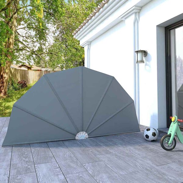 vidaXL Collapsible Terrace Side Awning Grey 160 cm