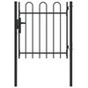 vidaXL Fence Gate with Lock Grey 103 x 150 cm Powder-Coated Steel