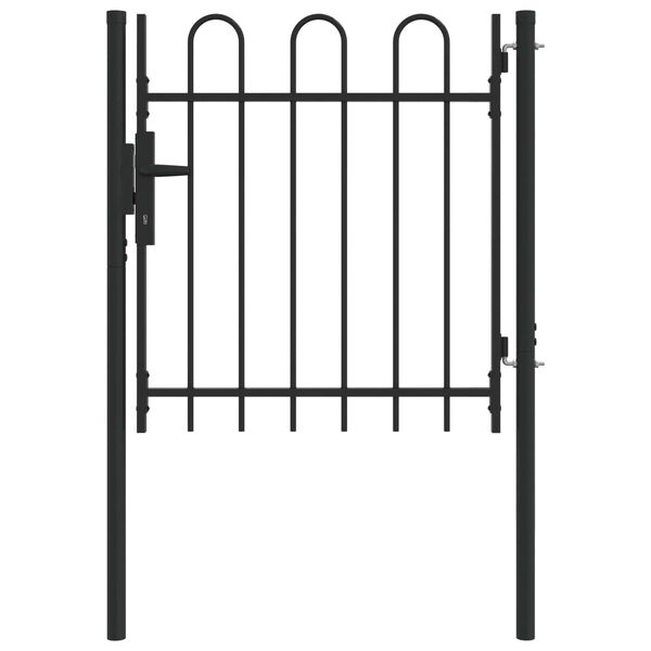 vidaXL Fence Gate with Lock Grey 103 x 150 cm Powder-Coated Steel