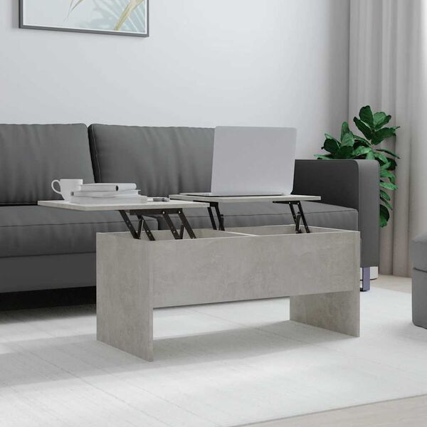 vidaXL Coffee Table Concrete Grey 102x50.5x46.5 cm Engineered Wood