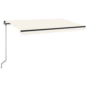 vidaXL Manual Retractable Awning with LED 450x350 cm Cream