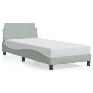 vidaXL Bed Frame "Dover" Light Grey 90x190 cm Single Velvet