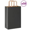vidaXL Paper Bags 50 pcs with Handles Black 21x11x31 cm