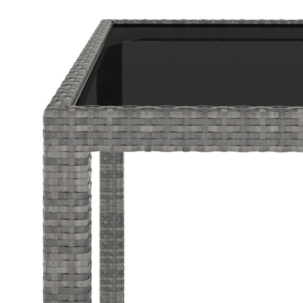 vidaXL Garden Table Grey 90x90x75 cm Poly Rattan