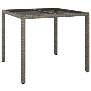 vidaXL Garden Table Grey 90 x 90 x 75 cm Poly Rattan