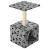 vidaXL Cat Tree | Grey with black paw prints