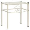 vidaXL Bedside Cabinet White&Transparent 42.5x33x44.5 cm Metal & Glass