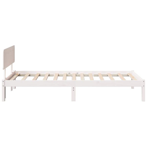 vidaXL Bed Frame with Headboard White 90 x 190 cm Solid Pine Wood