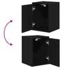 vidaXL Garage Wall Cabinets 2 pcs Black Engineered Wood