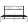 vidaXL Metal Bed Frame without Mattress with Headboard Black 120x190cm