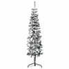 vidaXL Artificial Half Christmas Tree | Green and white | PVC, steel | Slim