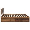 vidaXL Bed Frame with Headboard Old Wood 200 x 200 cm Solid Pine Wood
