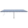 vidaXL Freestanding Manual Retractable Awning 600x300 cm Blue/White