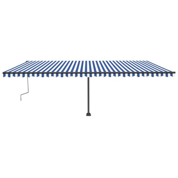 vidaXL Freestanding Manual Retractable Awning 600x300 cm Blue/White