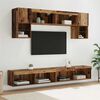 vidaXL TV Wall Units with LED 6 pcs Old Wood Engineered Wood