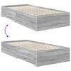 vidaXL Bed Frame with Drawer Grey Sonoma 90 x 200 cm Engineered Wood