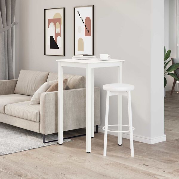 vidaXL Bar Table White 60 x 60 x 105 cm Solid Pine Wood