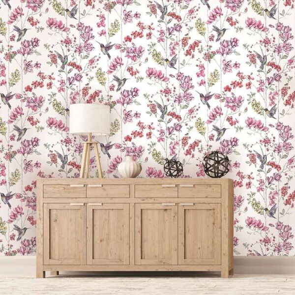DUTCH WALLCOVERINGS Wallpaper Hummingbird Pink