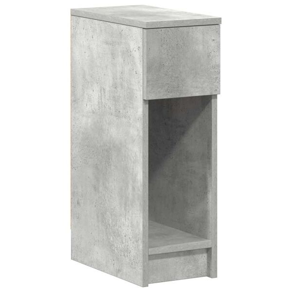 vidaXL Bedside Cabinet with Drawer Concrete Grey 20x36x60 cm