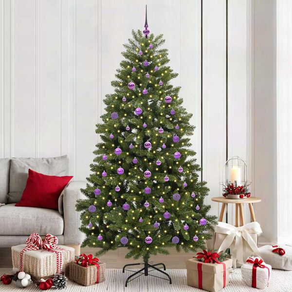vidaXL Artificial Christmas Tree Green 210 cm PVC and Metal